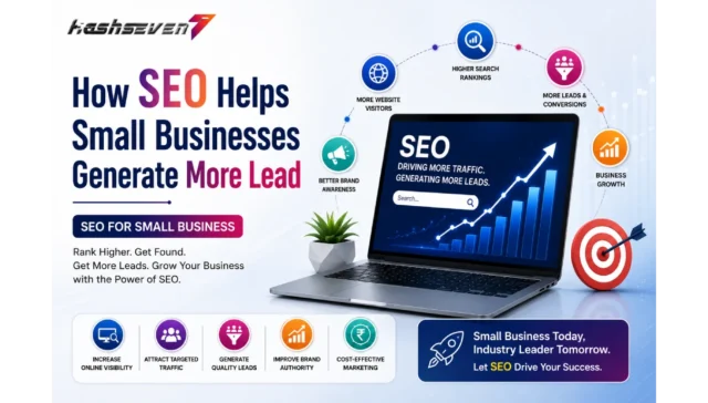 1 Seo for small business infographic showing how search engine optimization improves google rankings, increases organic traffic, and generates more business leads in 2026.