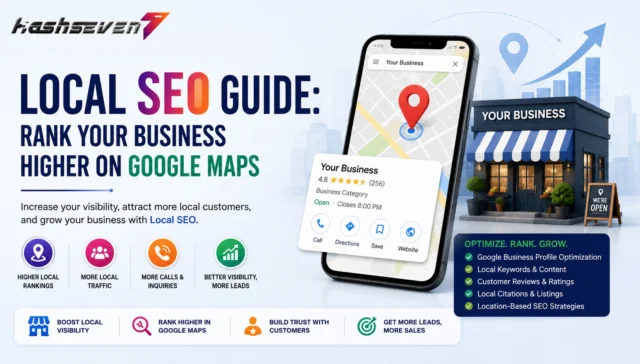 Local Seo Local seo service guide showing how to rank your business higher on google maps with google business profile optimization, local citations, customer reviews, and local search strategies.
