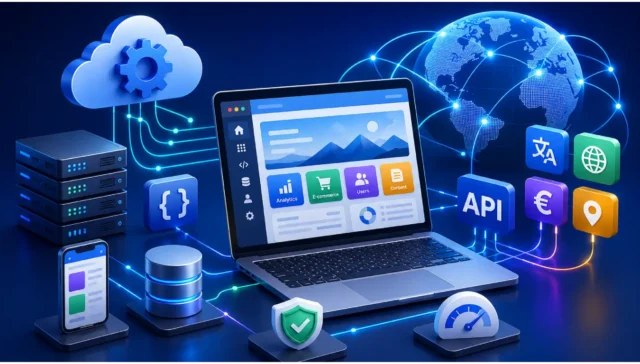API-driven website development connecting business systems